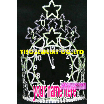 fashion queen quality classic style colorful clock princess crown for girls